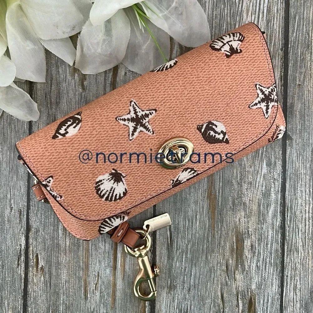 Coach Sunglass Case With Shell Print Vacation Beach